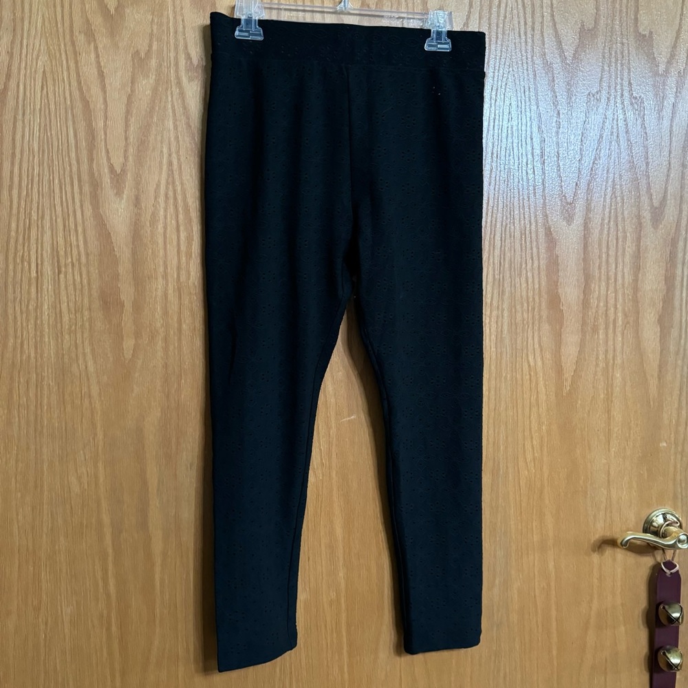 LOGO Layers Black Eyelet Leggings
